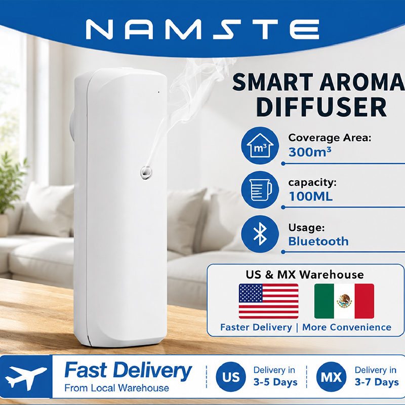 Home Fragrance Logo - NAMSTE Aromatic Oil Diffuser Bluetooth Fragrance